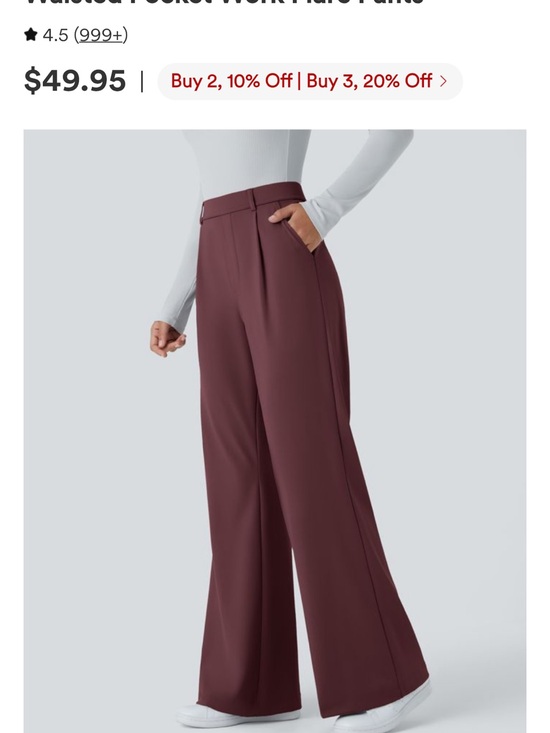 HALARA Pants - HALARA High-Rise Wide-Leg Pants in Deep Wine